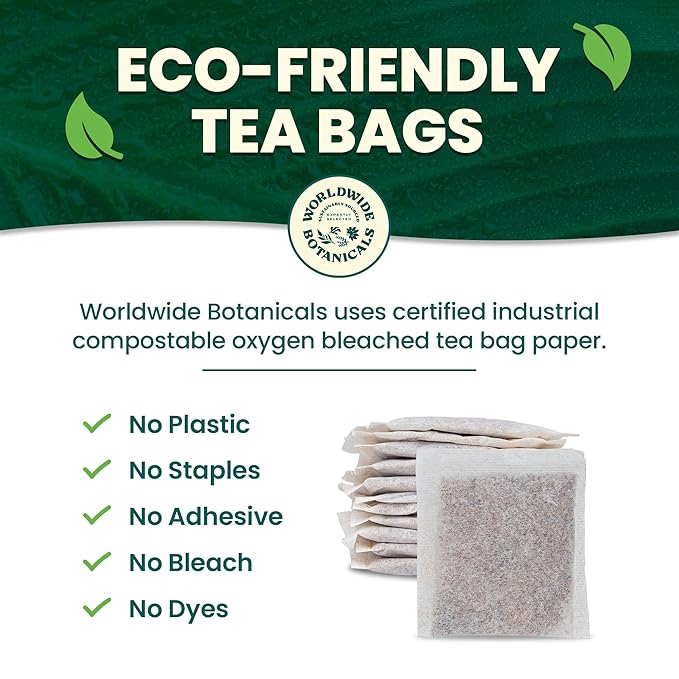 Worldwide Botanicals Hibiscus Citrus Zest Herbal Tea, 50 Tea Bags - Organic, Caffeine Free, Kosher, 50% More Herbs - 50 Tagless Eco-Friendly Tea-Bags