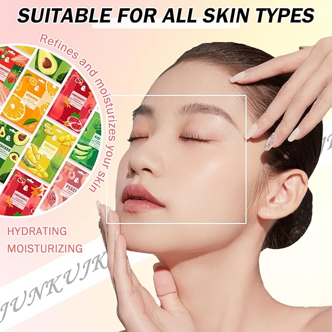 20PCS Hydrating Facial Sheet Mask,Moisturizing Face Masks Skincare Gift Set,Brighten Long Lasting Face Mask Skin Care & Facial Mask Kit for All Skin Types
