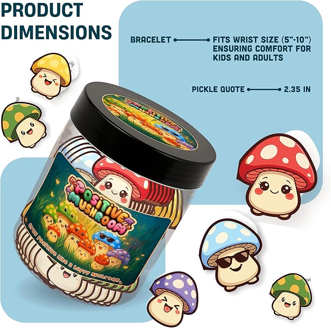 Positive Mushroom Jar With 60 Daily Affirmation Cards, Emotional Support Mushroom Gift, Mushroom Decor For Home, Positive Affirmations For Women, Cute Friend Gifts, Mushroom Office Decor