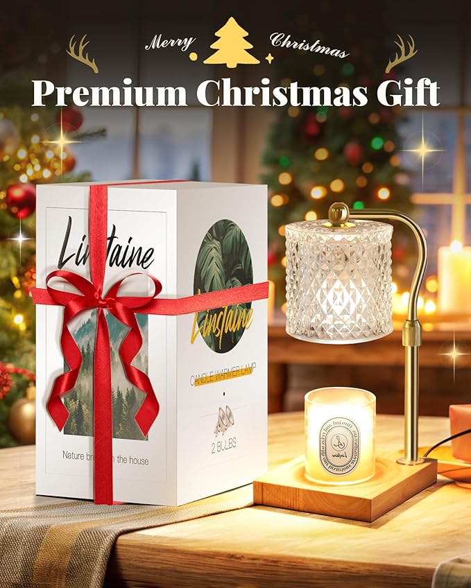 2 Pack Candle Warmer Lamp with Timer Dimmer Adjustable Height, Birthday Gifts for Women, House Warming New Home Decor Gifts for Mom, Electric Wax Warmer for Jar Candles, Clear