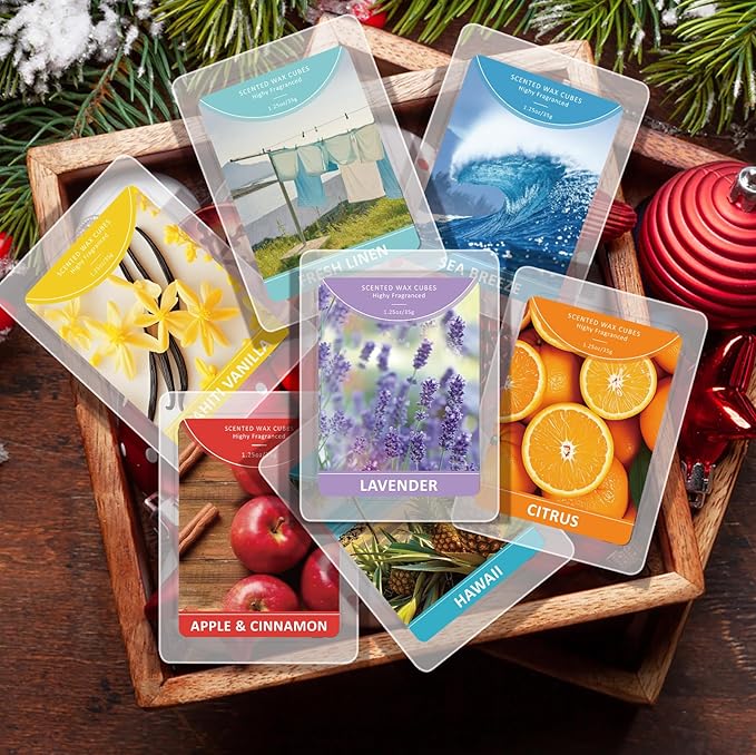 STRN Wax Melts Premium Plant Based Natural Soy Wax Cubes for Warmers, Long-Lasting Highly Scented Essential Fragrance Oil Soy Wax Melts Tarts - 12 Pack