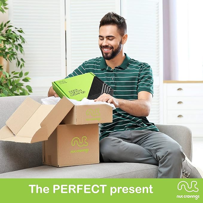 NUT CRAVINGS - Diwali Sweets Hamper Dried Fruit & Mixed Nuts Gift Basket in Wooden Apple-Shaped Tray (9 Assortments) Food Arrangement, Healthy Snack Care Package,