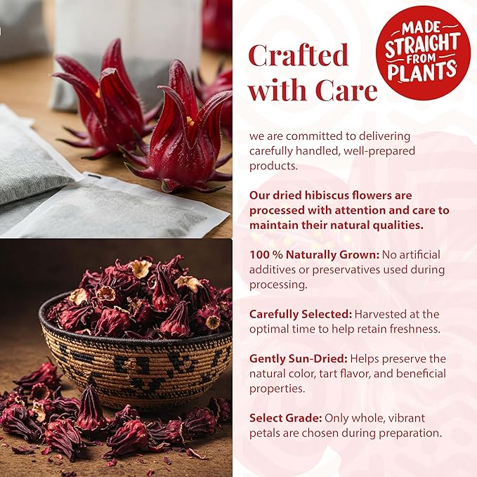 Premium Hibiscus Tea - 75 TeaBags, Te de Hibisco, 100% Natural Hibiscus Flowers, Herbal Tea, Caffeine Free, Non-GMO, Sugar-free. Perfect for Hot or IcedTea. by Akshit