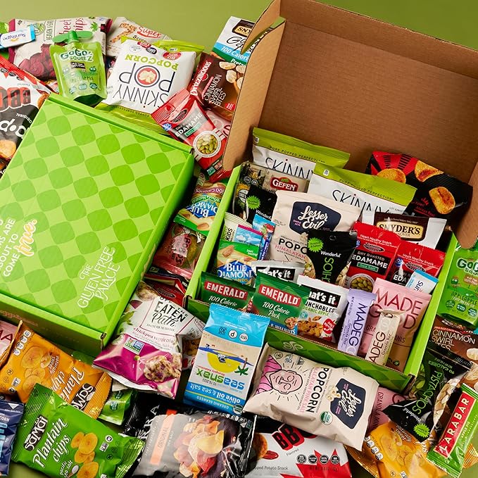 Gluten Free Palace Snack Attack Vegan Snacks Care Package – Plant-Based, Gluten Free, Dairy Free, Non-GMO Cookies, Bars, Chips, Puffs, Fruit & Nuts (20 Count)