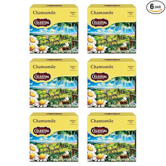 Celestial Seasonings Herbal Tea, Chamomile, Caffeine Free, 40 Tea Bags (Pack of 6)