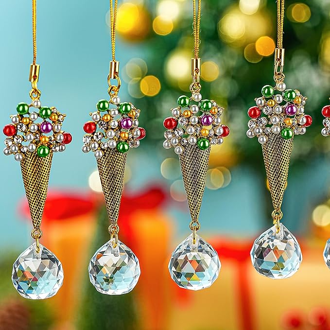 H&D HYALINE & DORA Ice Cream Christmas Decorations Ornaments 6pcs Christmas Tree Hanging Ornaments Gift Ice Cream Pendant Set for Xmas New Year Easter Birthday Home Party Supplies