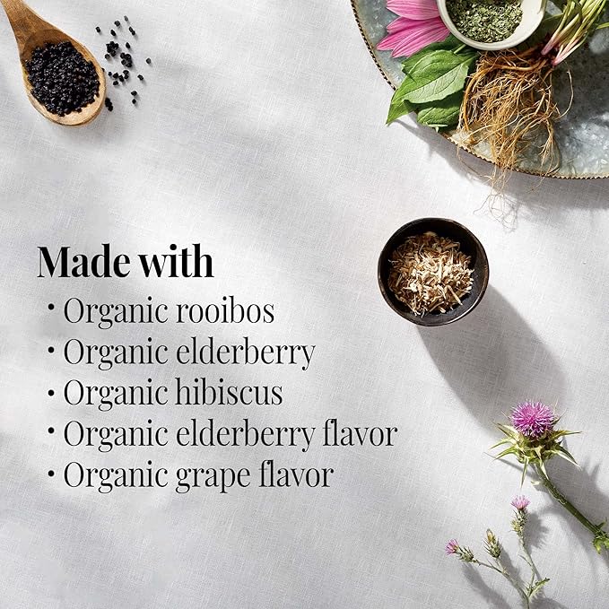 The Republic of Tea Organic Elderberry Herbal Tea, 36 Tea Bag Refill