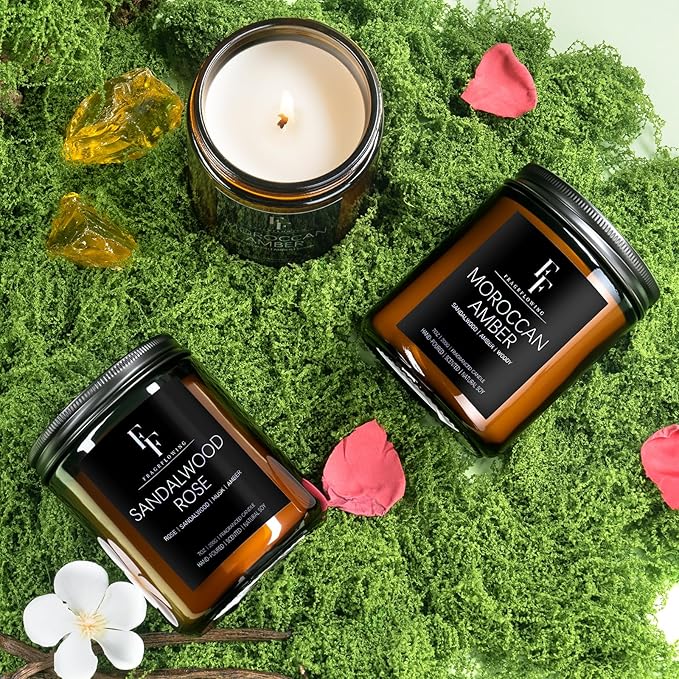 Scented Candles Set, Candles for Home Scented Soy Wax Candles, 6 Pack 42 Oz Aromatherapy Candles Gift Set for Women Men (Lemon/Vanilla/Sage/Rose/Amber/Vetiver)