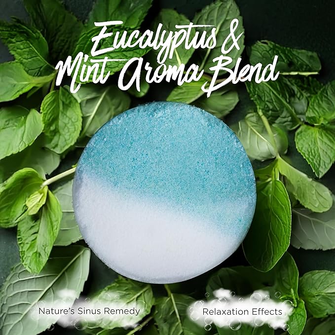 EvolutionUSA Inspire Breathe Shower Steamers, 15 Mint & Eucalyptus Shower Steamers for Women & Men, Refreshing Vapor Shower Tablets, Self Care Shower Bombs, Gift for Mother's Day, Easter, Birthday