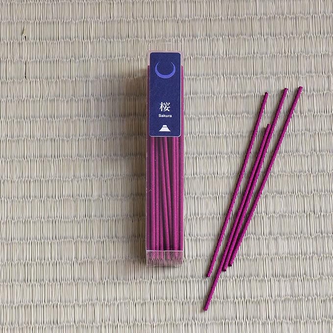 Asayu Japan 2-in-1 Low Smoke Incense Sticks Japan Set, 2 scents: Matcha Green Tea & Sakura, Japanese Incense for Morning & Evening Relax, Yoga, Meditation. Smokeless for Less Irritation