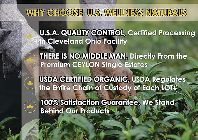 English Breakfast Tea | ORGANIC Ceylon OP grade loose leaf black tea | CRISP, RICH & AROMATIC | 110+ Cups | 100% Idulgashinna SINGLE Estate Tea