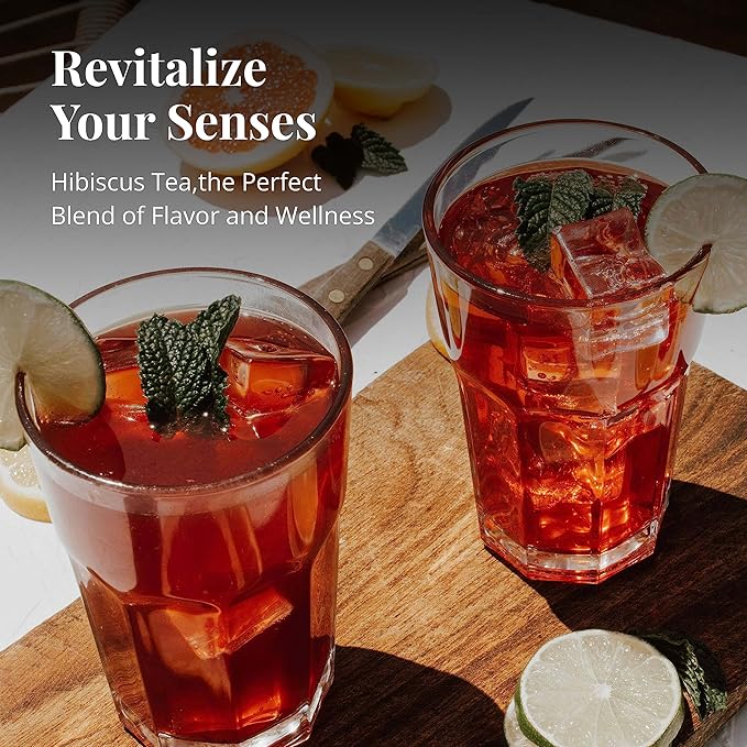 Akshit Hibiscus Tea With Moringa Leaves, Hibiscus Tea Blend, 75Tea Bags, Te De Hibisco, Caffeine Free, Sugar Free, Non GMO, No Additives.