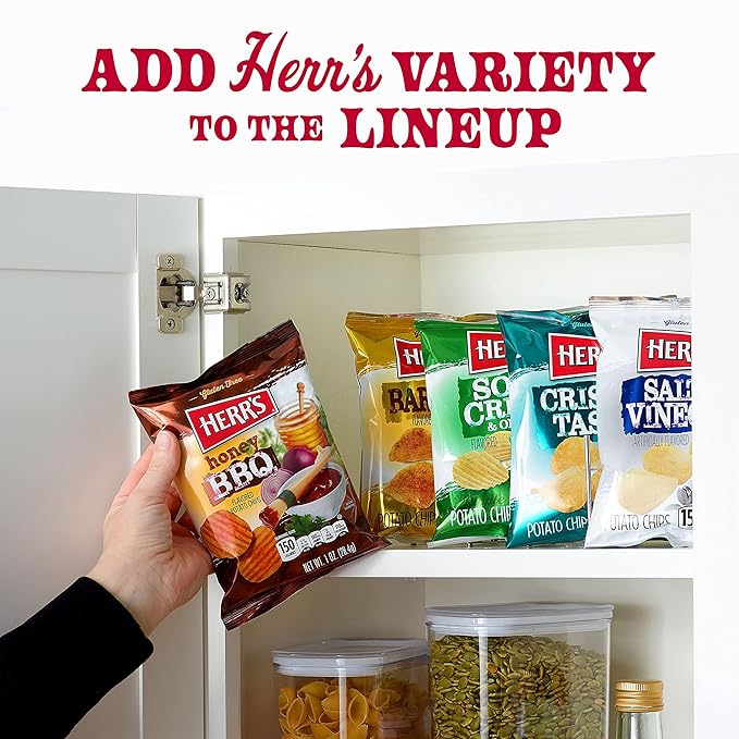 Herr’s Potato Chips, Variety Pack, Gluten Free Snacks, 1oz Bag (36 Count)