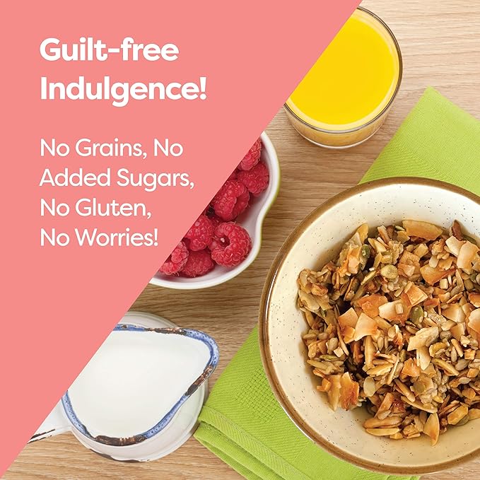 Kiss My Keto Sugar Free Granola, Salted Caramel 1-Pack – Curb Cravings with Few Net Carbs – Allulose Sweetened, Resealable & Gluten-Free Crunchy Clusters – Grain Free Granola Great With Yogurt or Milk