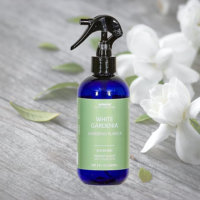 Aromar Essential Room Mist and Fabric Spray with Natural Freshener Aromatherapy for a Fresh and Rejuvenated Home 8 oz White Gardenia