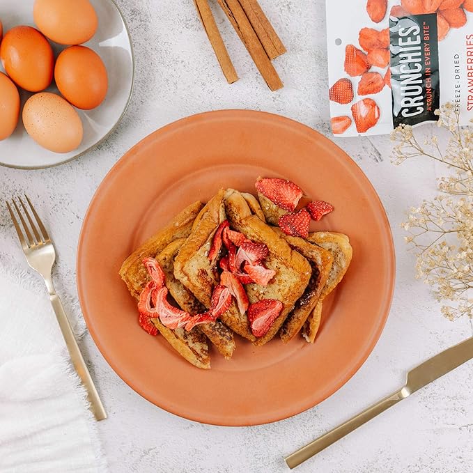 Crunchies Freeze-Dried Fruits, 100% All Natural Crispy Fruit, Non GMO and Kosher, Resealable Freeze Dried Fruit Snack Packs, Pack of 6 (Strawberries)