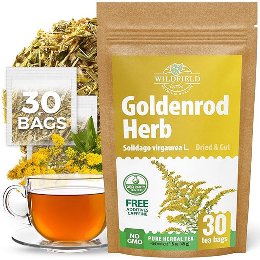 30 Bags Goldenrod Tea Herb Golden Root (Solidago virgaurea L.) - 45g Dried Golden Rod Herbs Herbal Tea