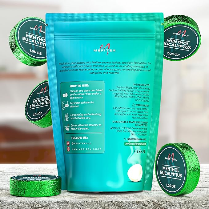 Shower Steamers for Men 15 Pack - Menthol Aromatherapy Shower Steamers, Strong Scent, Long Lasting, Premium Essential Oils, Valentine Gift Relaxation and Sinus Relief