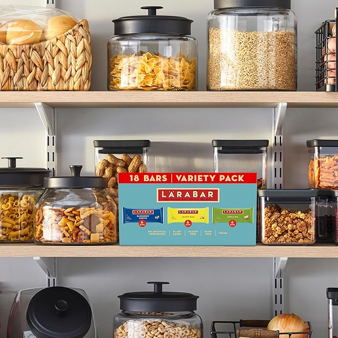 LARABAR Fruit & Nut Bars Variety Pack 18 Count (1.6 oz Each), Blueberry Muffin Lemon Apple Pie, Vegan Gluten Free Dairy Free Plant Based, Granola Snack Bars Breakfast Snacks For Adults