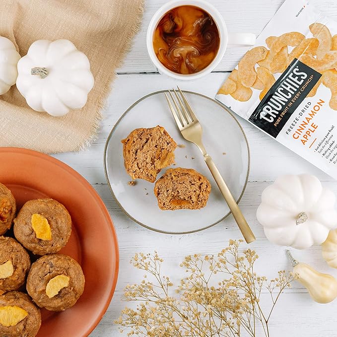 Crunchies Freeze-Dried Fruits, 100% All Natural Crispy Fruit, Non GMO and Kosher, Resealable Freeze Dried Fruit Snack Packs, Pack of 6 (Cinnamon Apple)