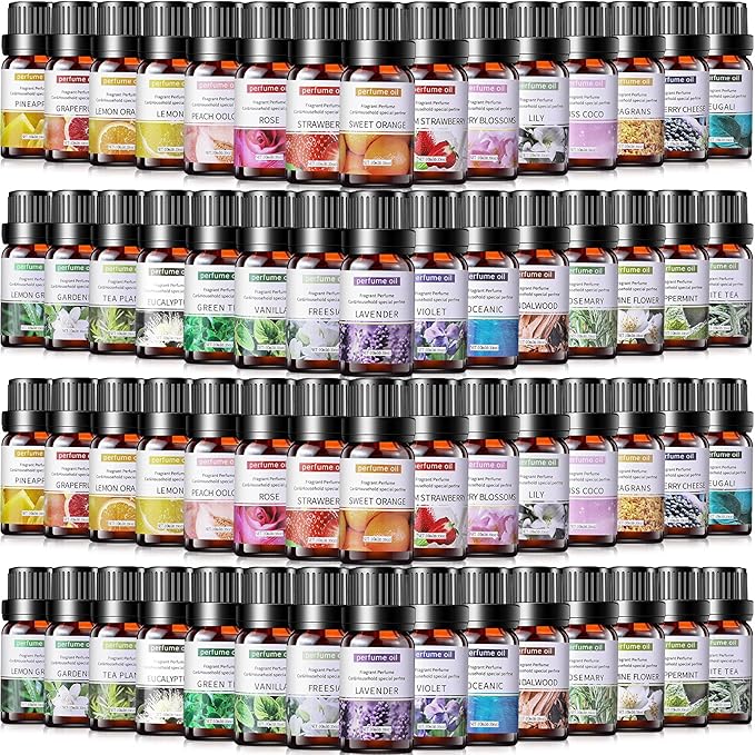 Nuanchu 78 Pcs Essential Oils Set 10ml Fragrance Oil Aromatherapy Kit for Diffuser Humidifier Aromatherapy-Oils for Candle Bath Bombs Making