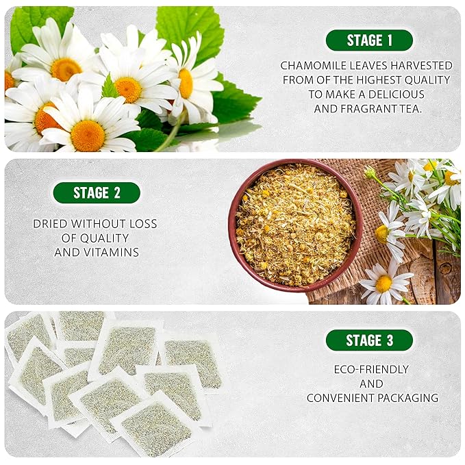 TeaDeam Tea Chamomile Tea Bags | Caffeine-Free & Sleep Time Tea | Chamomile Flowers Aroma - For Relieving Stress | Brew Hot Or Iced | 400 Tea Bags