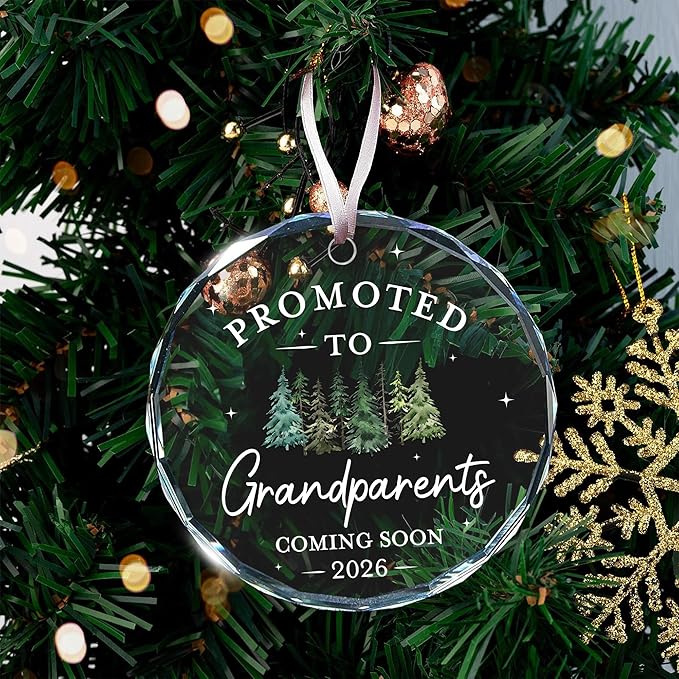 Pregnancy Announcement for Grandparents - Grandparents Baby Announcement Ornament, First Christmas as New Grandma, Elegant Gift for New Grandma, Promoted to Grandparent Celebration