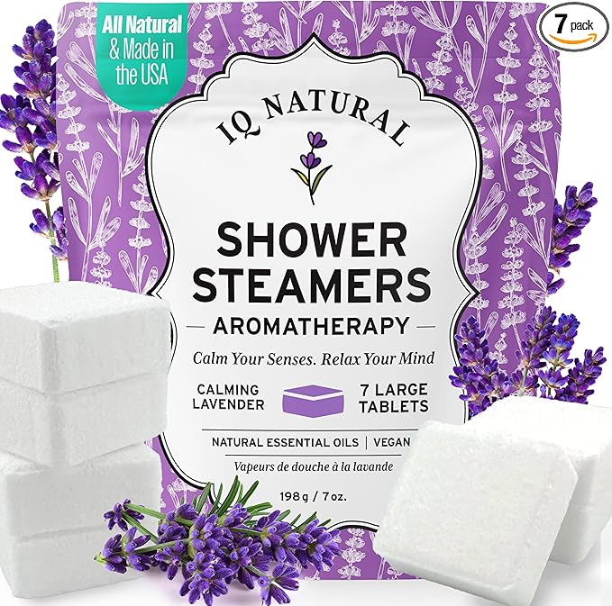 Lavender Shower Steamers Aromatherapy for Women- USA Made - Shower Bombs Aromatherapy for Women, Vapor Shower Tablets, Menthol Shower Scent Steamers Cold and Flu, Organic Shower Steamer