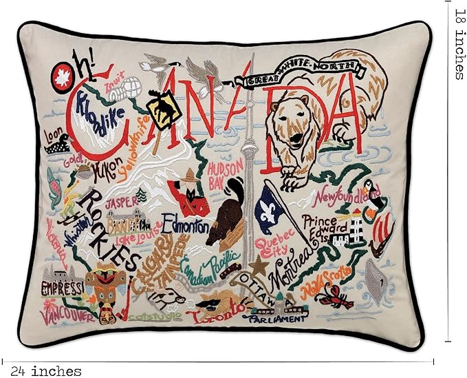 Catstudio Canada Embroidered Decorative Throw Pillow