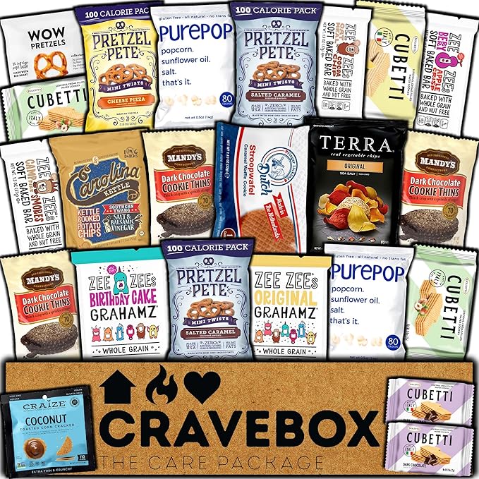CRAVEBOX Gourmet Value Snack Box (Variety Pack) Halloween Care Package Specialty Private Label Healthy Variety
