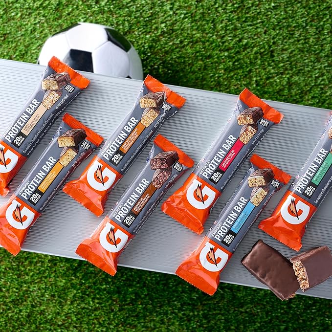 Gatorade Whey Protein Bars, Chocolate Pretzel, 2.8 oz bars (Pack of 12, 20g of protein per bar)