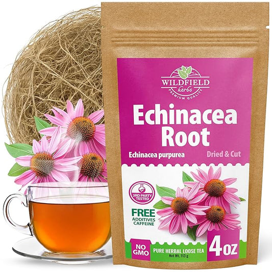 4 oz. Echinacea Root Herbal Tea (Crataegus L.) – 113g Dried Echinacea Root Tea Raíz de Equinácea