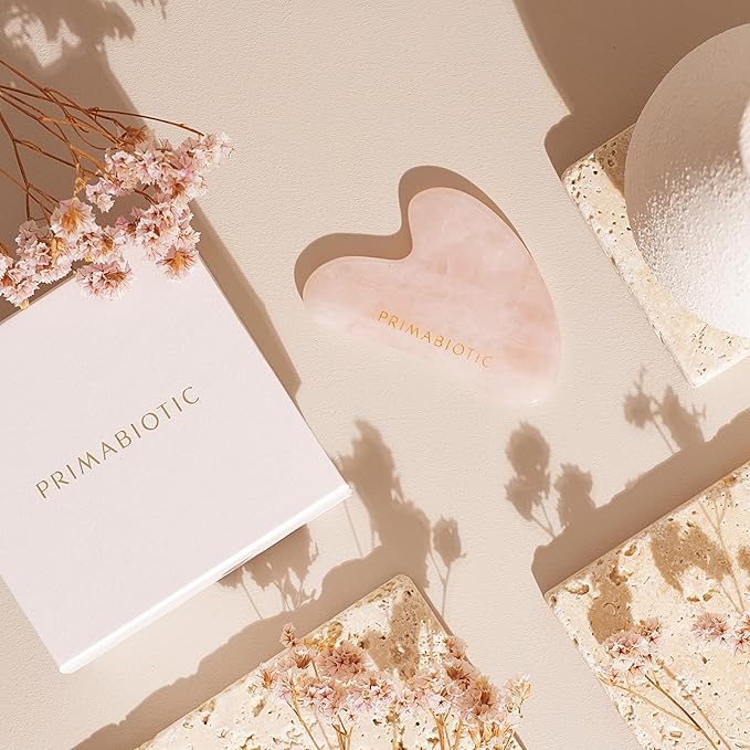 PRIMABIOTIC Gua Sha Stone ā Facial Massage Tool for Wrinkles ā Rose Quartz Guasha ā Skin Care ā Beauty Products ā Massage Tool for Skin Care ā Anti-Aging