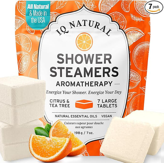 Citrus Shower Steamers Aromatherapy for Women- USA Made - Shower Bombs Aromatherapy for Women, Vapor Shower Tablets, Menthol Shower Scent Steamers Cold and Flu, Organic Shower Steamer