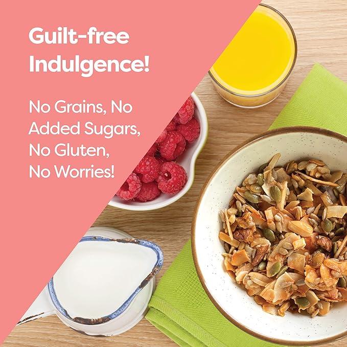 Kiss My Keto Sugar Free Granola, Variety Pack – Curb Cravings with Few Net Carbs – Allulose Sweetened, Resealable & Gluten-Free Crunchy Clusters – Grain Free Granola Great With Yogurt or Milk