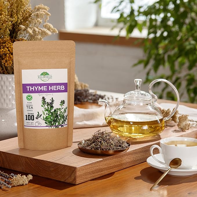 100 Bags Thyme Tea Thyme Leaves Tyme Herb Tea (Thymi Serpiylli Herba) - 100 Count 1.5 g Bags Thymus Serpyllum Herb Tomillo En Hierba