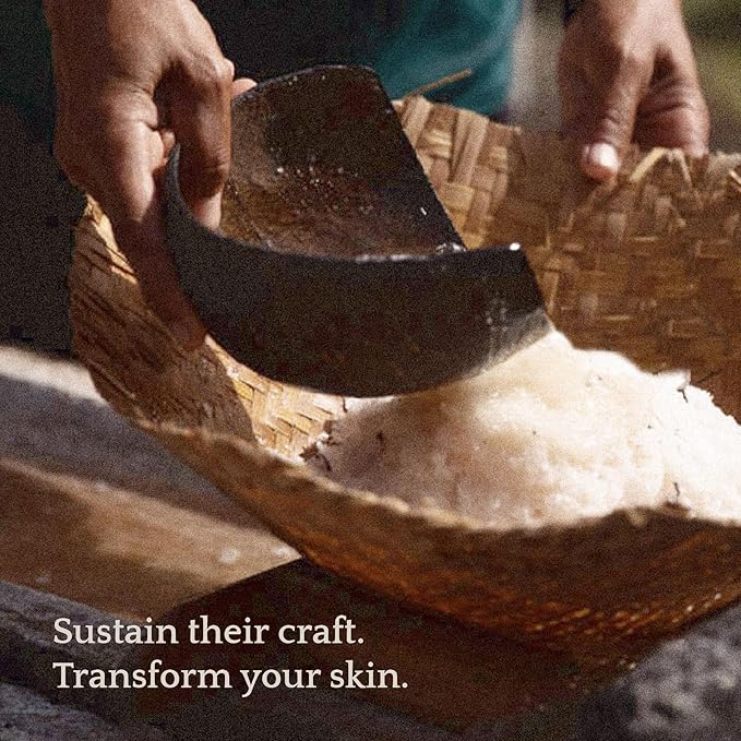 SeaFoam Jasmine Exfoliating Body Scrub 6oz, Gentle Shower Scrub with Kusamba Salt, Coconut & Olive Oil for Soft, Radiant, Daily Nourished Skin, Salt, Kusamba by QUR