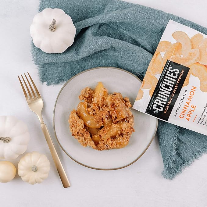 Crunchies Freeze-Dried Fruits, 100% All Natural Crispy Fruit, Non GMO and Kosher, Resealable Freeze Dried Fruit Snack Packs, Pack of 6 (Cinnamon Apple)