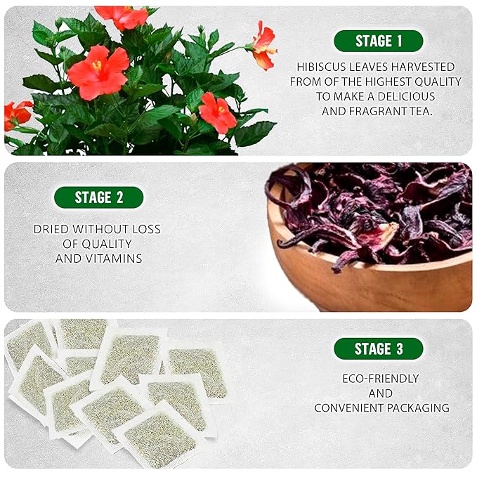 TeaDreamTea Hibiscus Tea Bags | 50 Bleach-Free Tea Bags | Caffeine Free | Dried Hibiscus Flowers | Hibiscus Flower Tea | Dried Flower Tea | Brew Hot or Iced |Herbal Hibiscus Tea