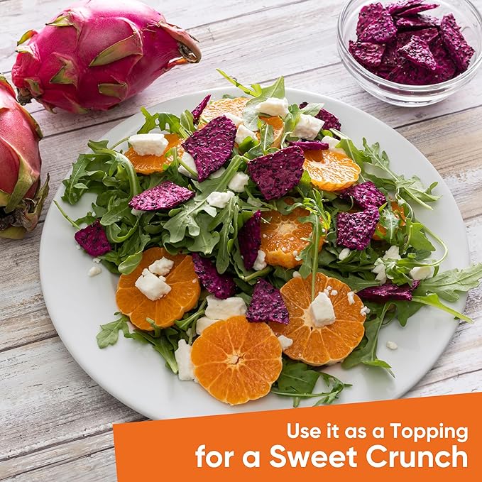 Yammy Dried Dragon Fruit Chips for Drinks Refreshers (5.6oz Pack of 4) - Like Freeze Dry Dragonfruit Pieces - 1 Ingredient Healthy Snack for Adults & Kids - 2g Protein, 4g Fiber, Gluten Free Vegan