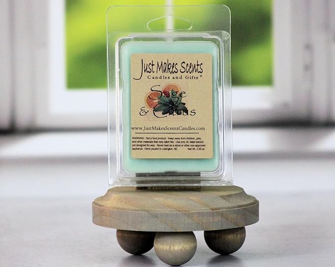 2 Pack - Sage & Citrus Scented Soy Wax Melts | Long Lasting Fragrance Cubes | Hand Poured in The USA by Just Makes Scents Candles & Gifts