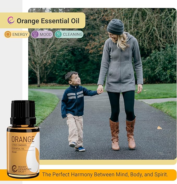 Rocky Mountain Oils Orange Essential Oil - 100% Pure and Natural Aromatherapy Essential Oils for Diffusers, Topical, and Home - 15ml
