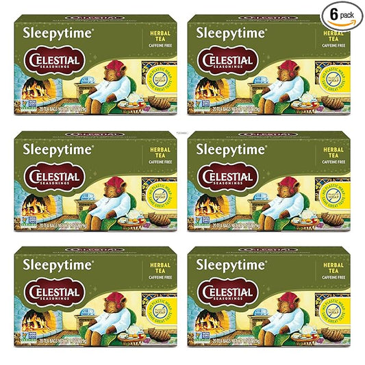 Celestial Seasonings Sleepytime Herbal Tea, Caffeine Free, 20 Tea Bags Box (Pack of 6)