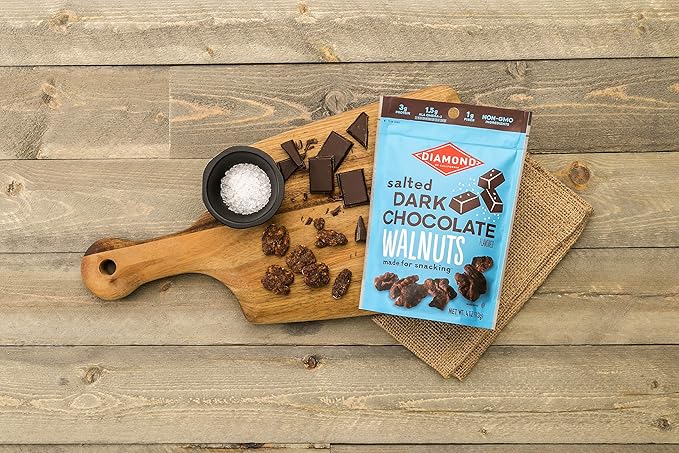 Diamond of California Salted Dark Chocolate Walnut Snack Nuts, 4 oz.