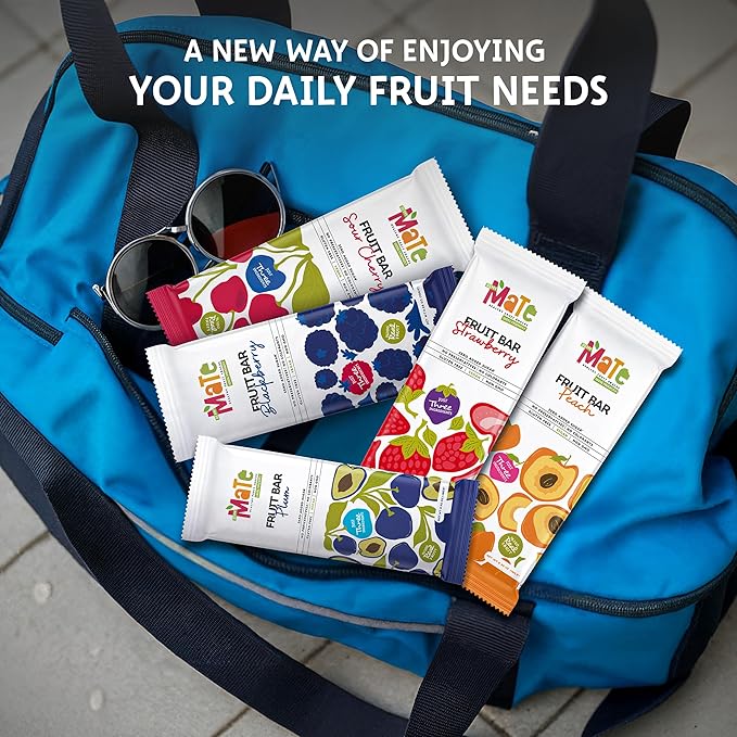 Mate Fruit Bars Variety Pack (40 Pack) - 100% Natural Real Fruit Snacks for Adults and Kids, Healthy Snacks, Fruit Leather. Gluten-Free, Vegan, No Added Sugar, No Preservatives and No Colorant