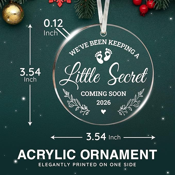 Pregnancy Gifts for Expecting Mom Dad - Pregnancy Announcement for Husband Wife Family - Baby Announcement Gifts, Pregnant Gift, Gender Reveal Gift - New Mom Dad, mom to Be, New Parents Ornament