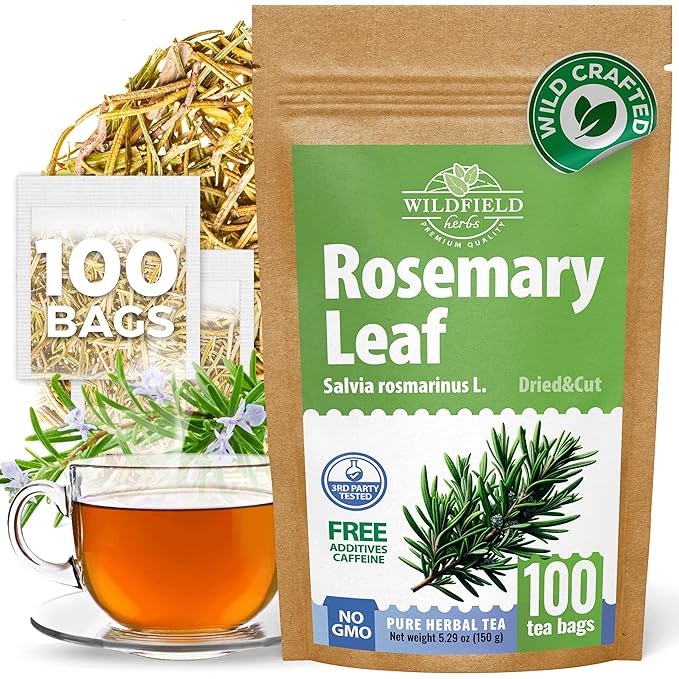 100 Bags Rosemary Tea Herbal Tea (Salvia Rosmarinus) - 100 Count 1.5g Bags Rosemary Herb Te De Romero