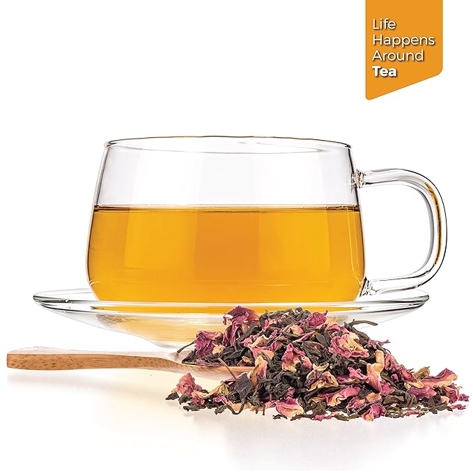 Tealyra - Rosy Earl Grey - Black Tea from Sri Lanka with Jasmine Green Tea and Rose Petals - Fresh Award Winning Tea - Loose Leaf Tea - Medium Caffeine - 110g (4-ounce)