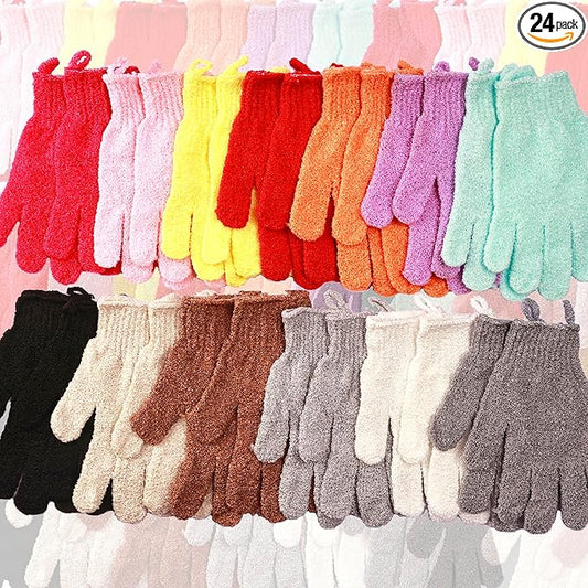 26 Pcs Exfoliating Bath Gloves Shower Gloves, 13 Colors Double Sided Exfoliating Gloves for Beauty Spa Massage Skin Shower Body Scrubber Bath Accessories, Made of Nylon