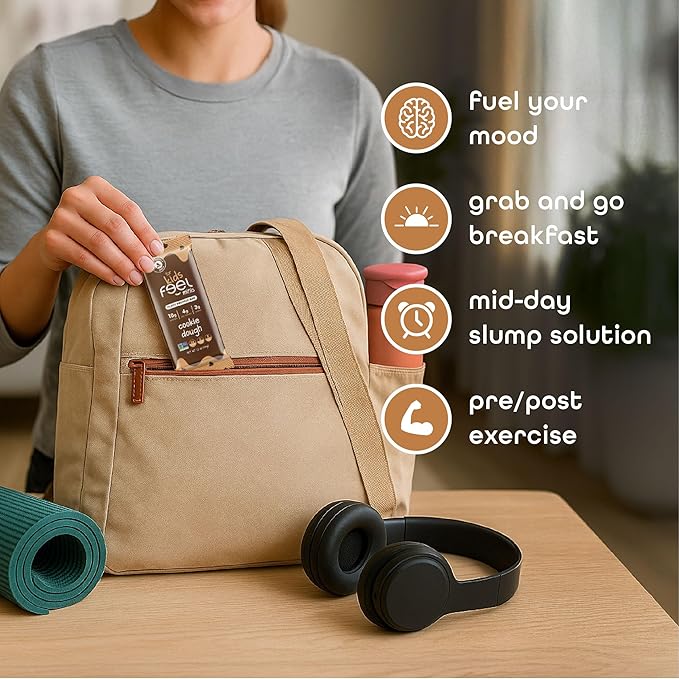 Feel Bar Minis – Kids Protein Bars | Cookie Dough – 12 Pack | 10g Plant Protein | 100 Calories | No Added Sugar | + Daily Veggies | Gluten Free, No Nuts, No Soy, No Dairy, No Grains